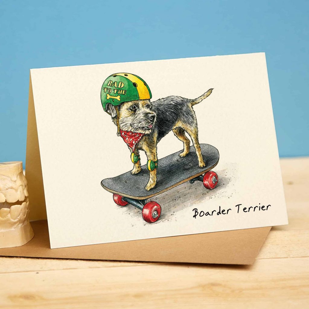 Boarder Terrier Punny Greetings Card