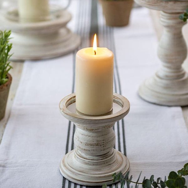Wooden Pillar Candle Holder