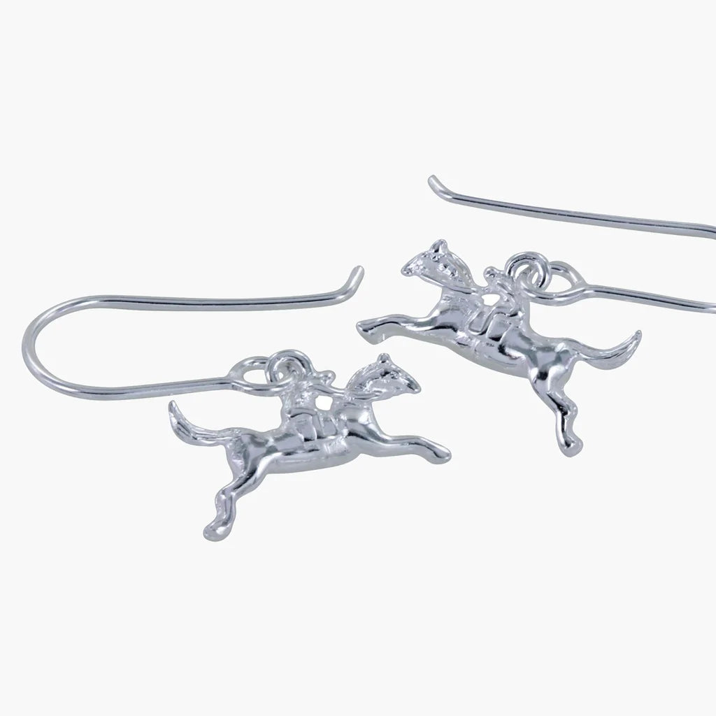 Racing Horse Sterling Silver Earrings