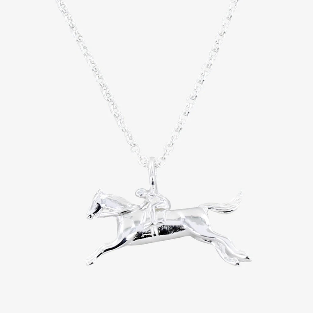 Racing Horse Sterling Silver Necklace