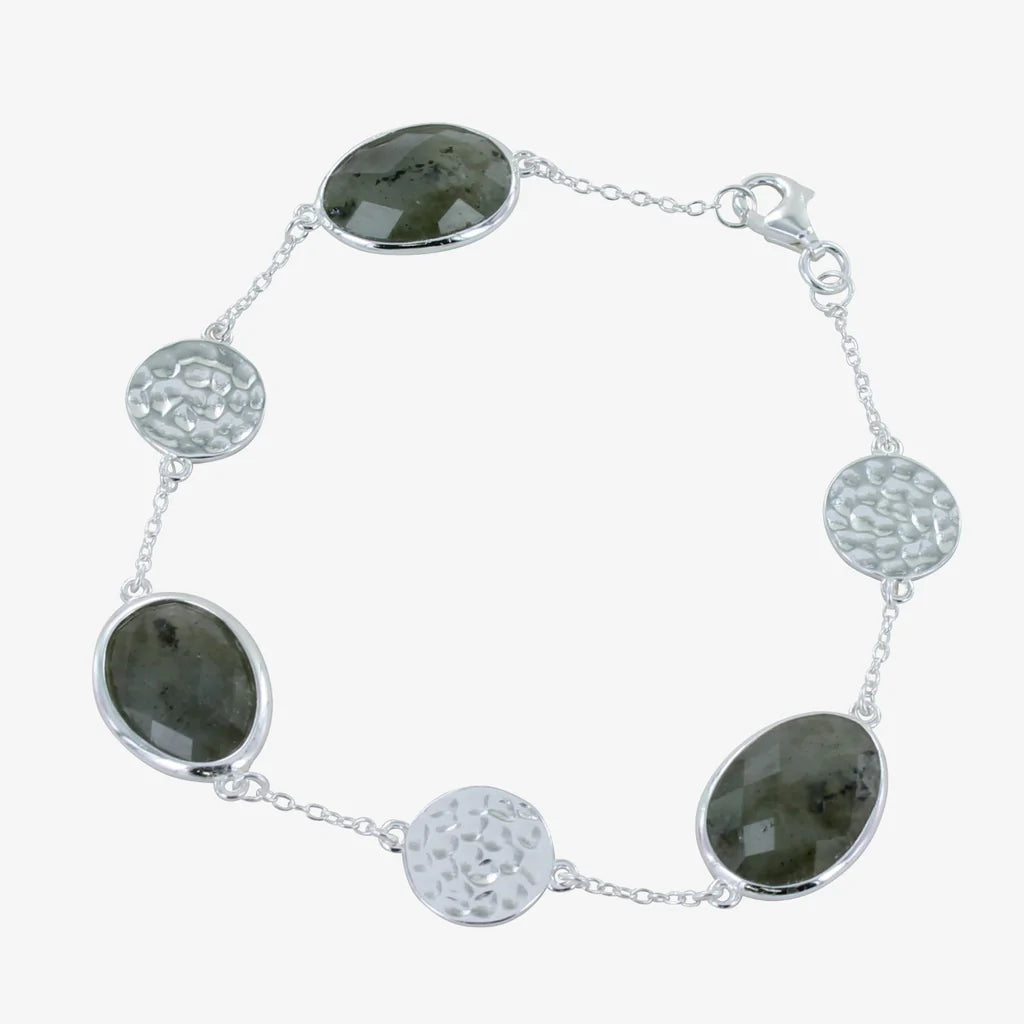 Candy Stone Sterling Silver Bracelet - Labradorite