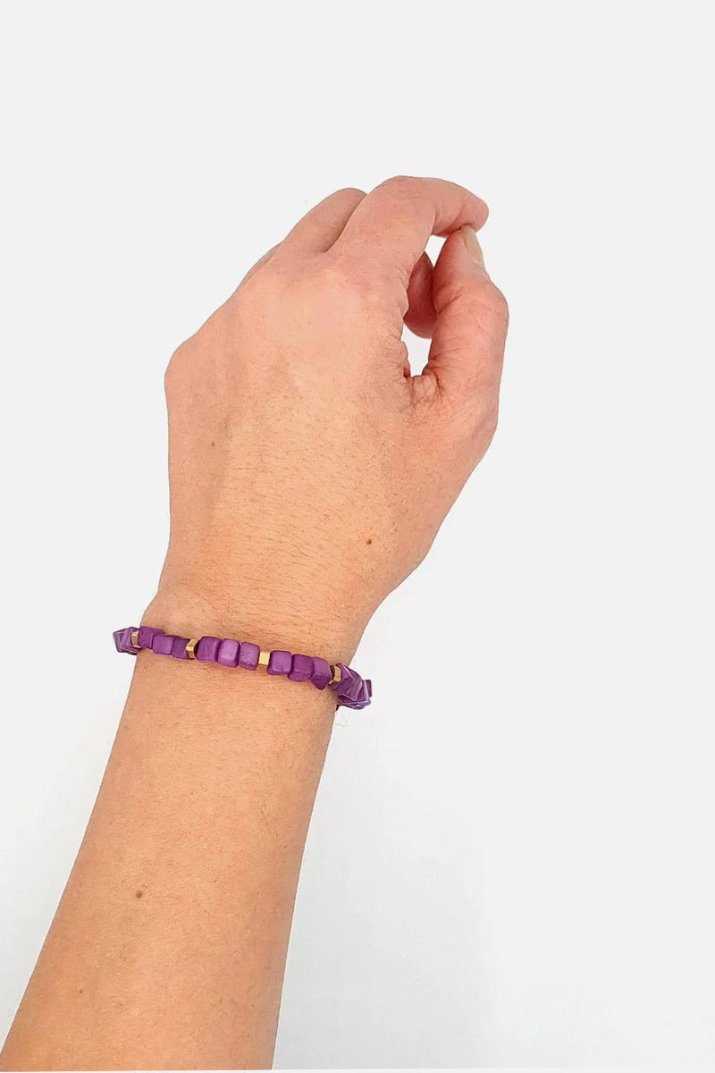 Friendship Tagua Bracelet - Purple