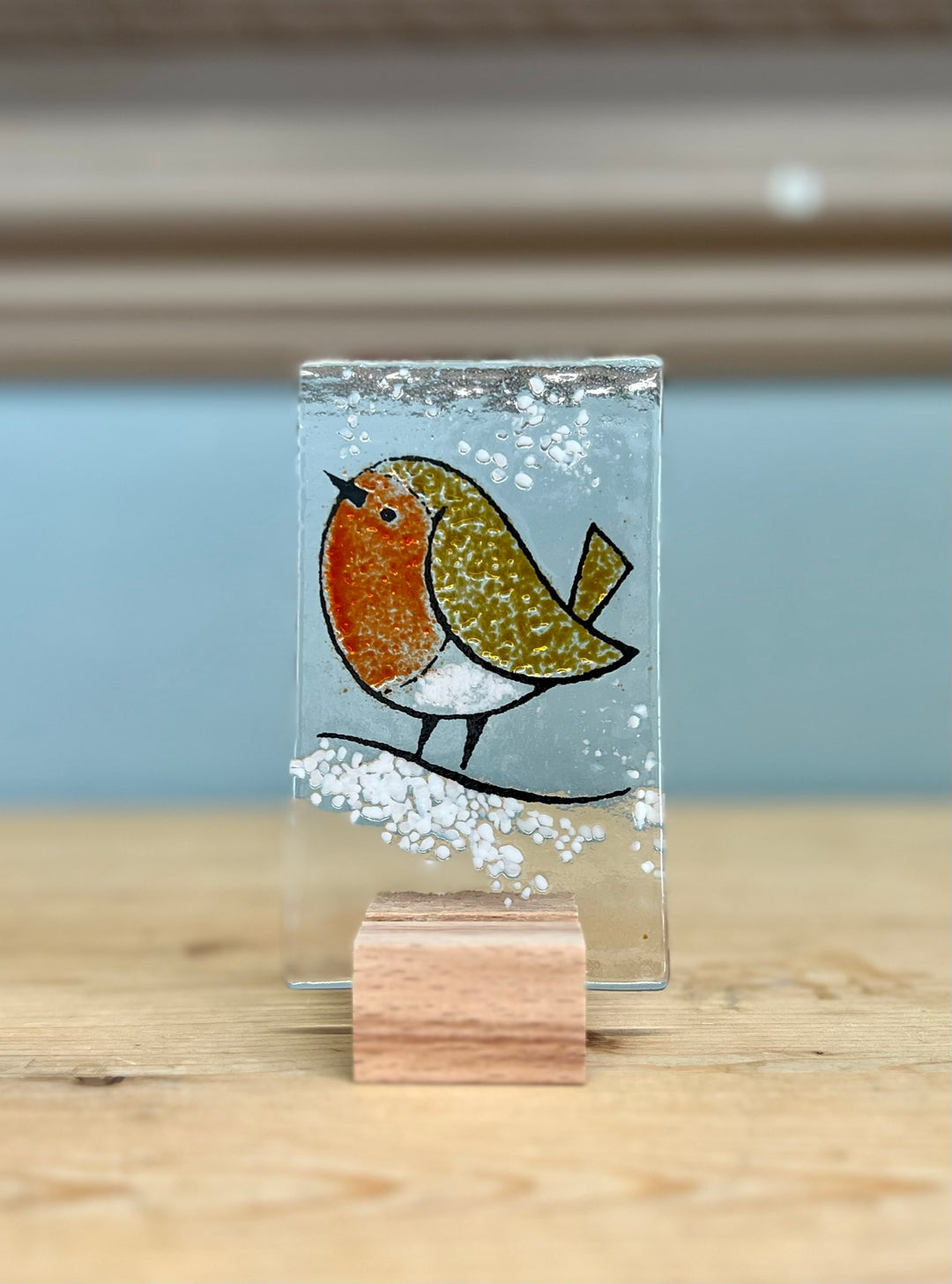 Mini Standing Robin Glass Ornaments