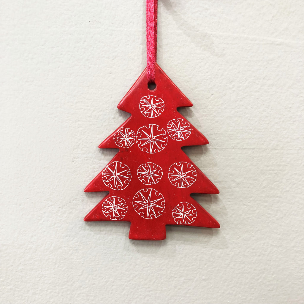 Red Stone Christmas Tree Decoration