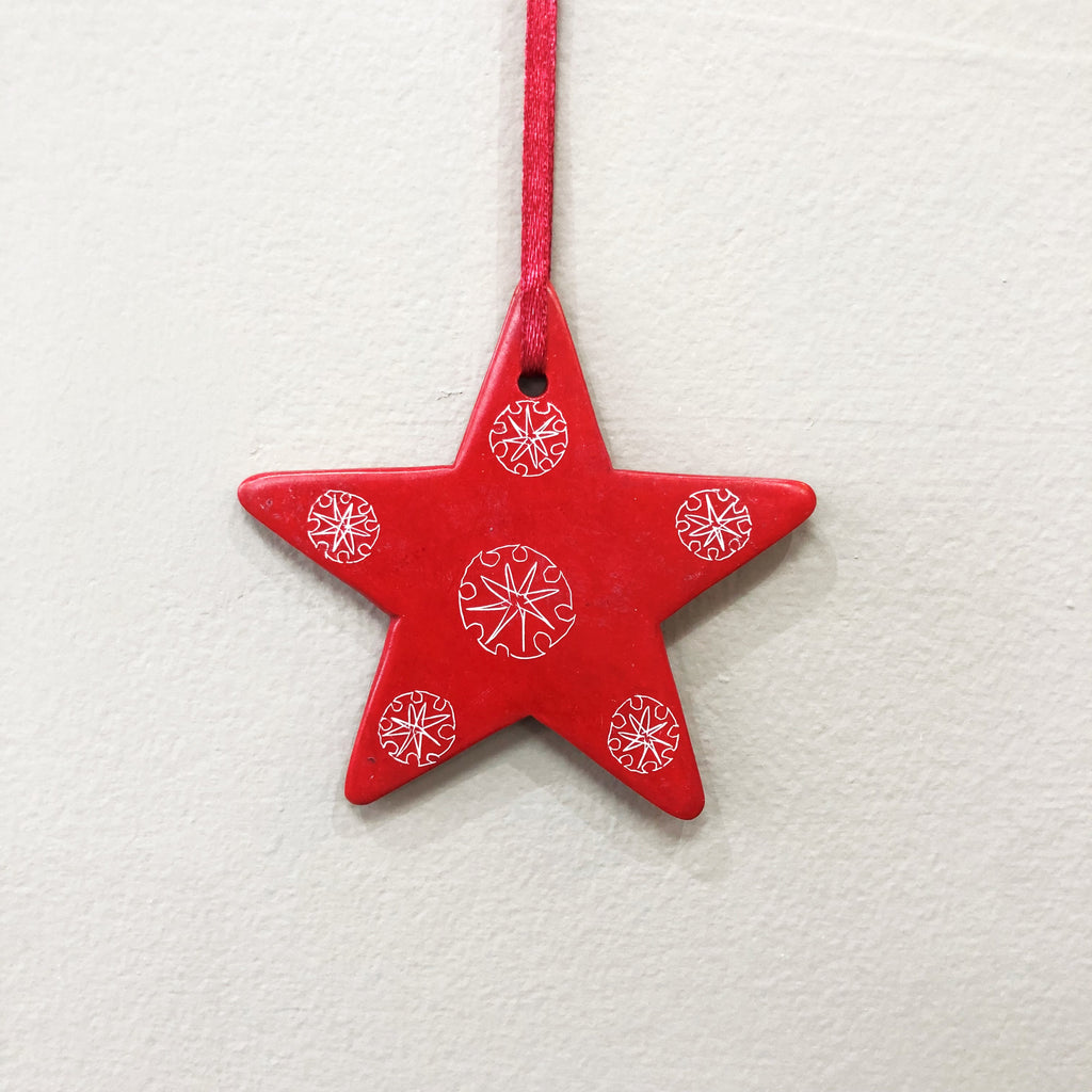 Red Stone Christmas Tree Decoration