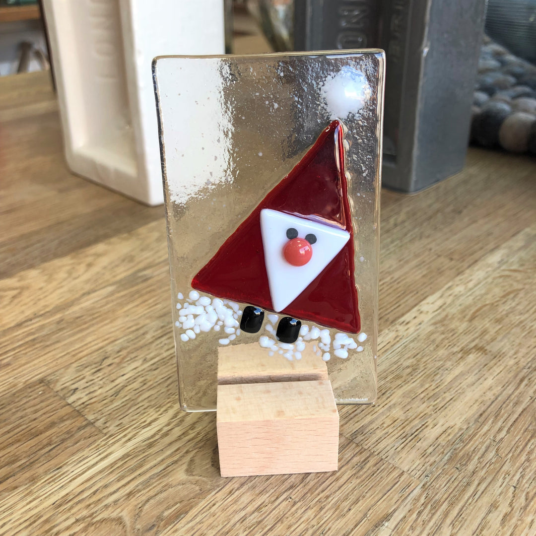 Mini Standing Santa Glass Ornament