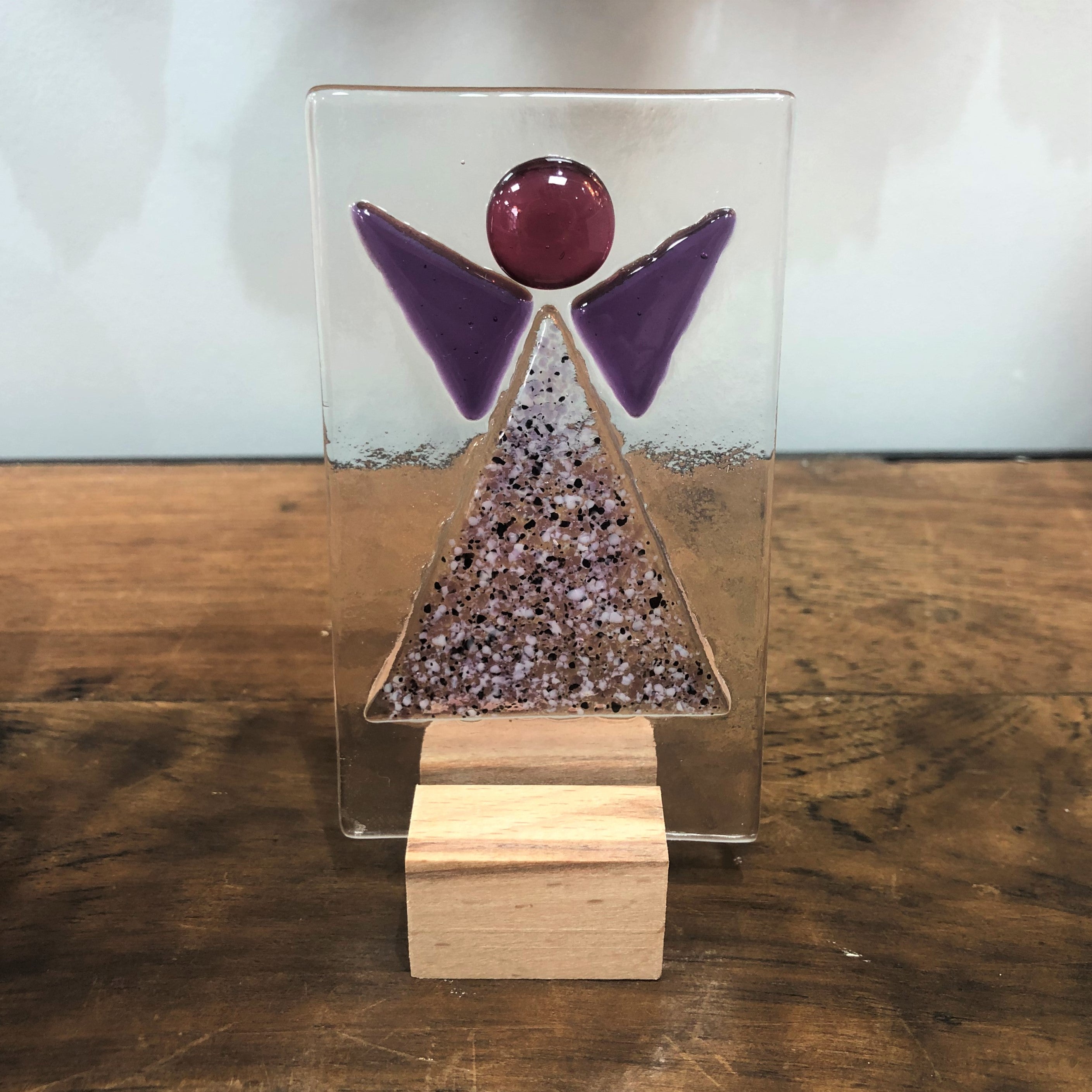 Hand Made Fused Glass Ornament - Angel