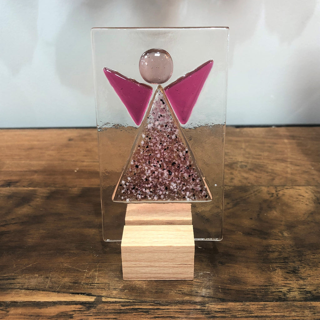 Hand Made Fused Glass Ornament - Angel