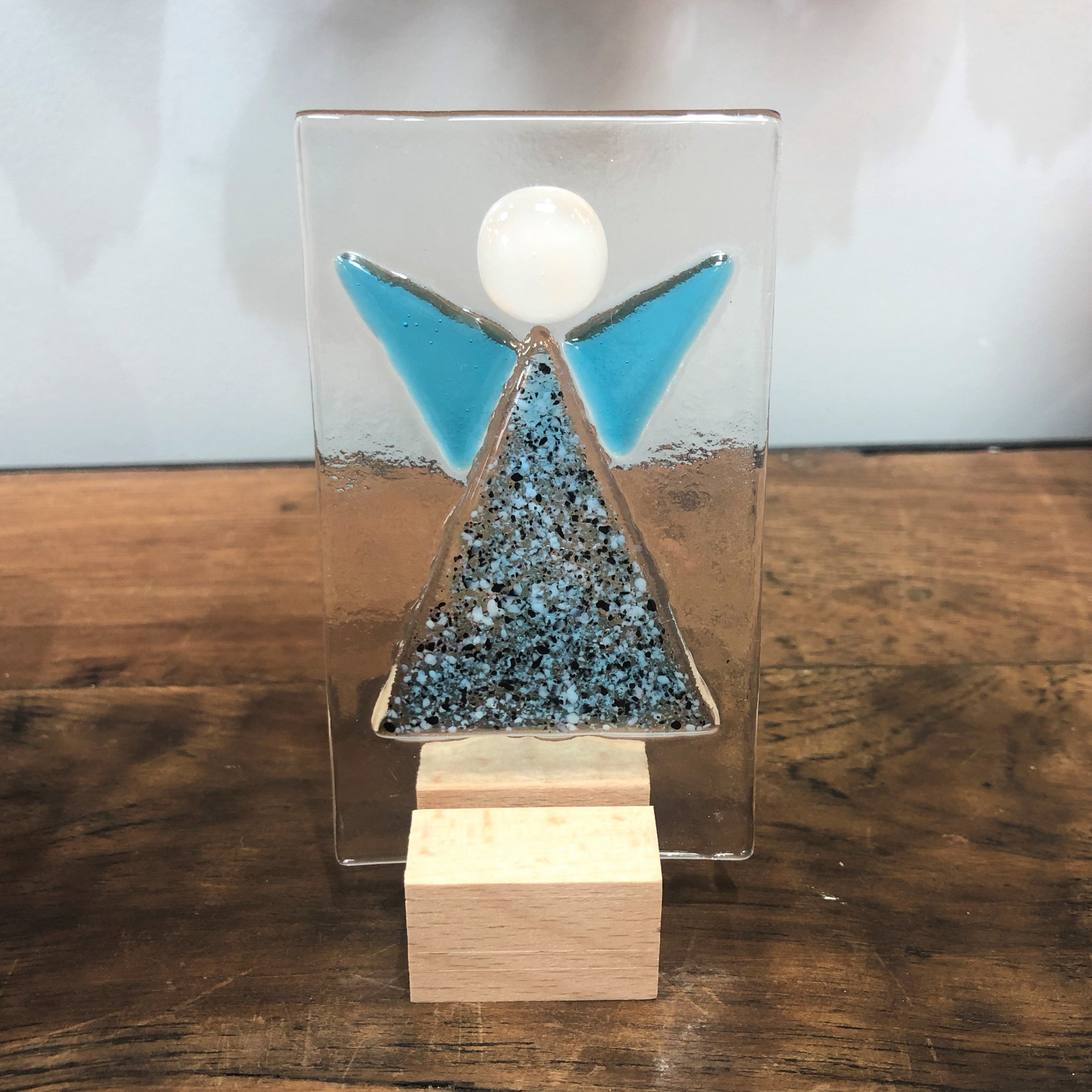 Hand Made Fused Glass Ornament - Angel