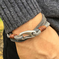 Cowboy Suede Leather Bracelet - Grey