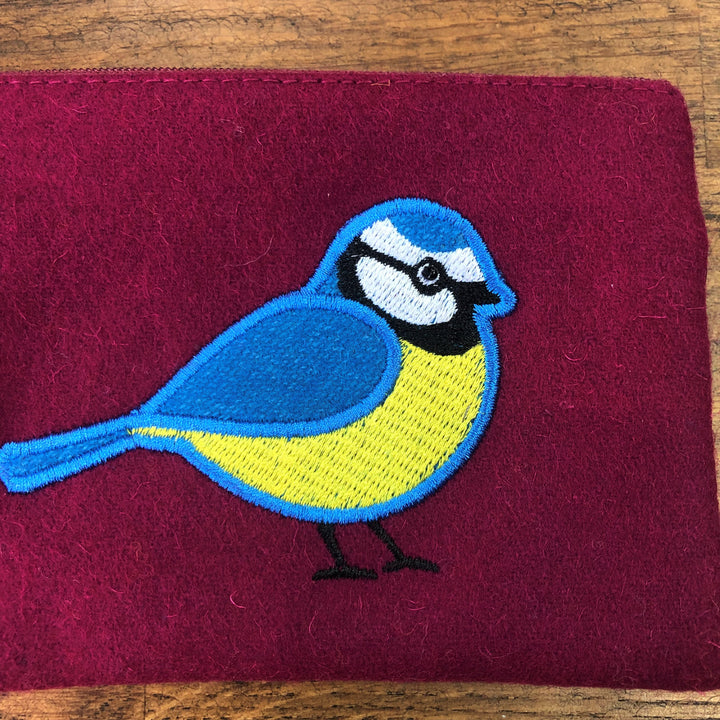 Felt Blue Tit Coin Purse