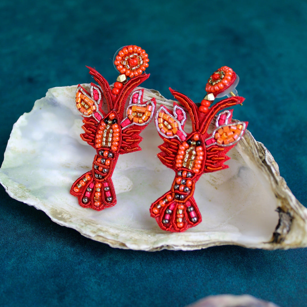 Lobster Beaded Earrings