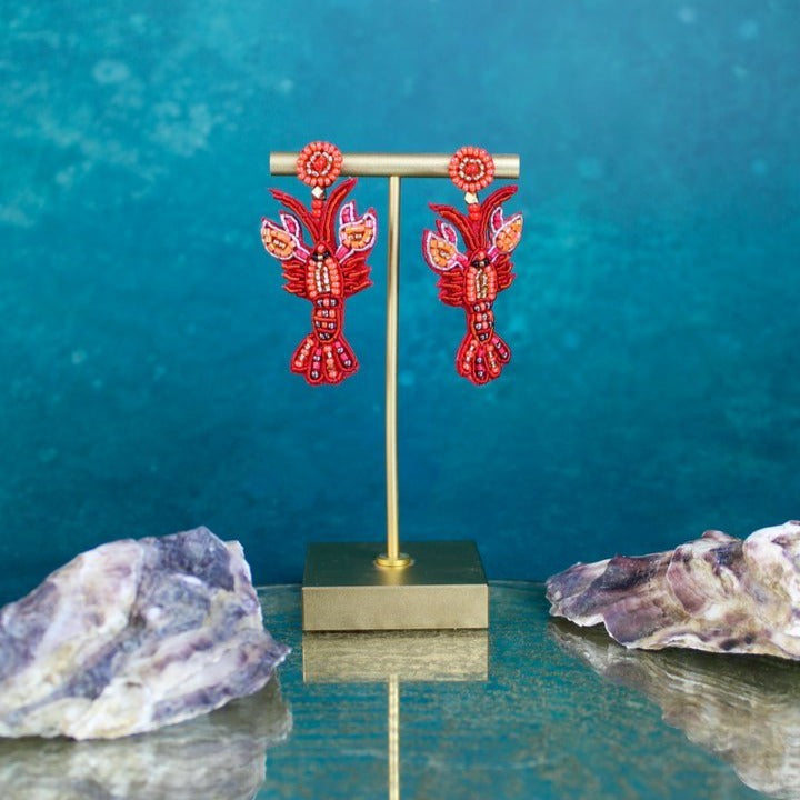 Lobster Beaded Earrings