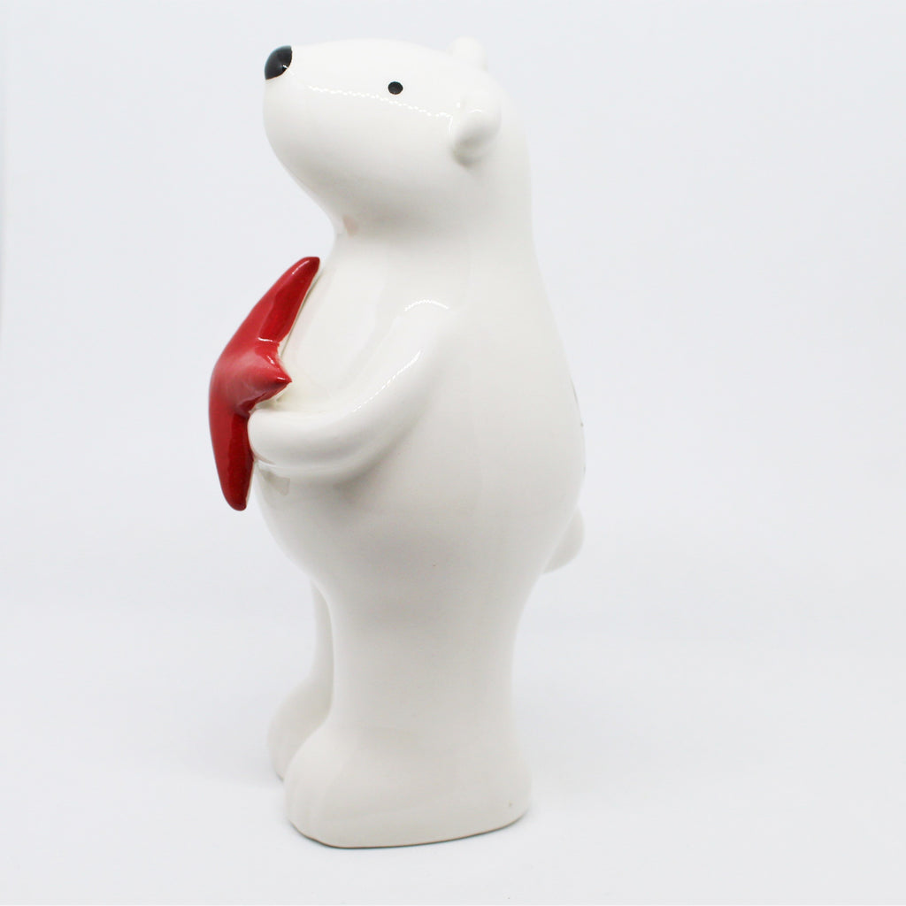 Polar Bear with Star Standing Decoration
