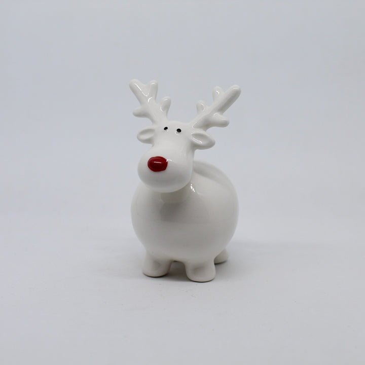 Round Reindeer With Red Nose