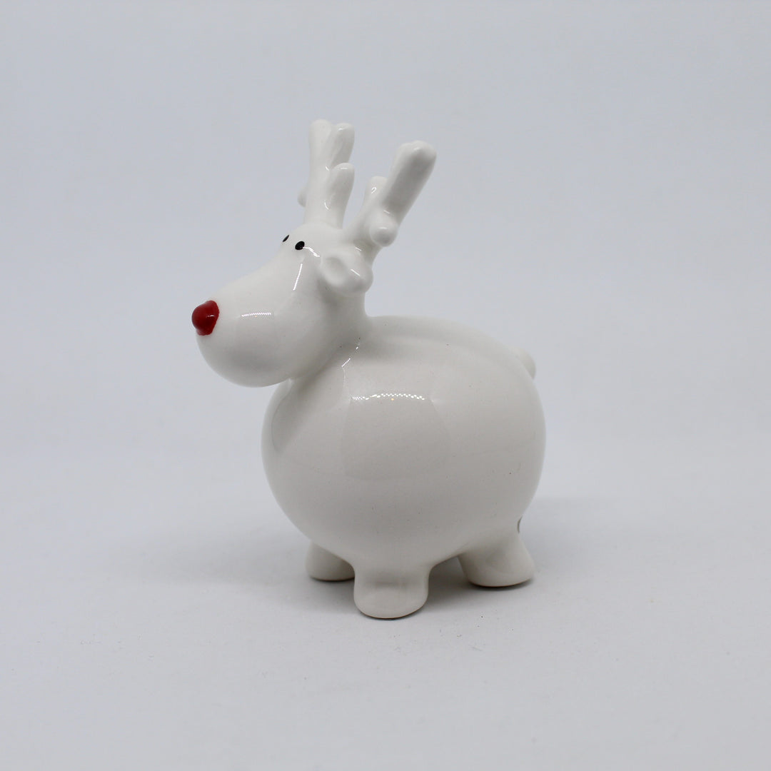 Round Reindeer With Red Nose