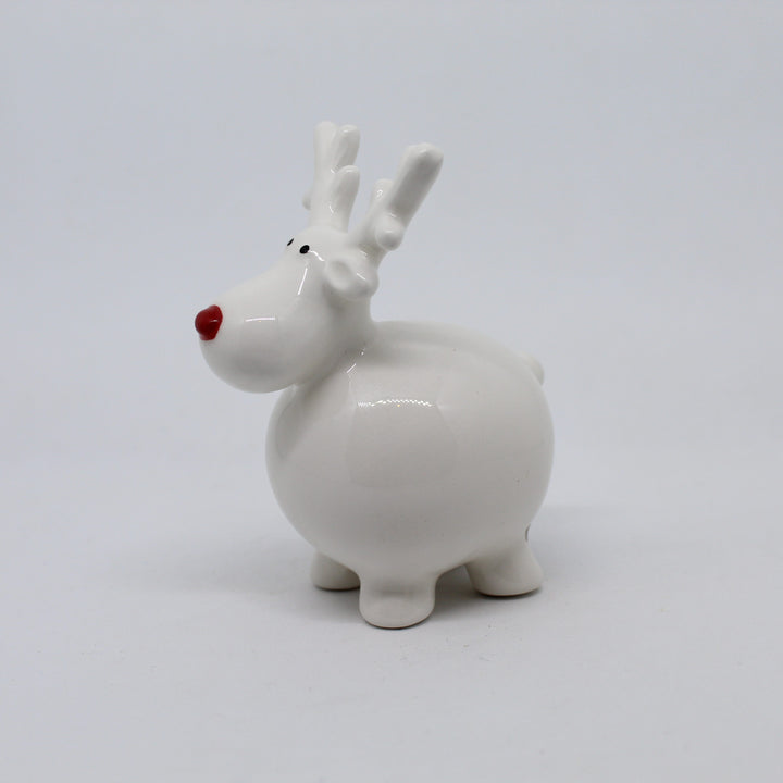 Round Reindeer With Red Nose