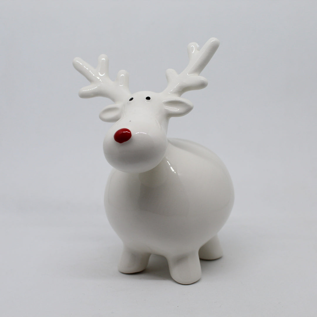 Round Reindeer With Red Nose