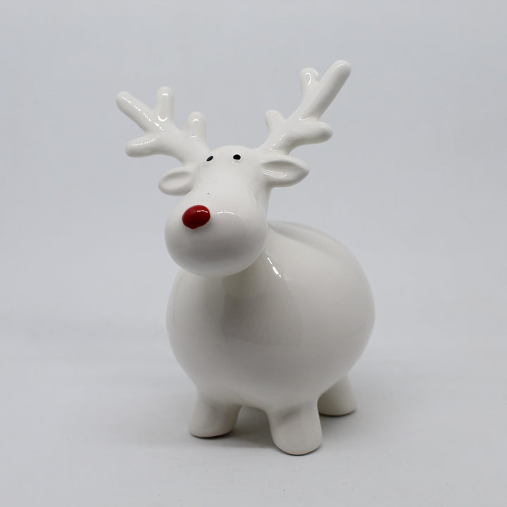 Round Reindeer With Red Nose