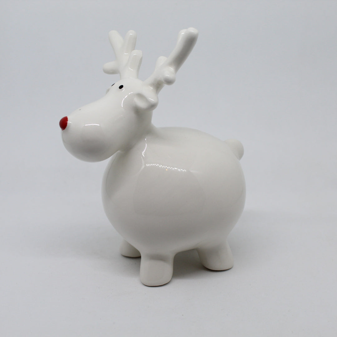 Round Reindeer With Red Nose