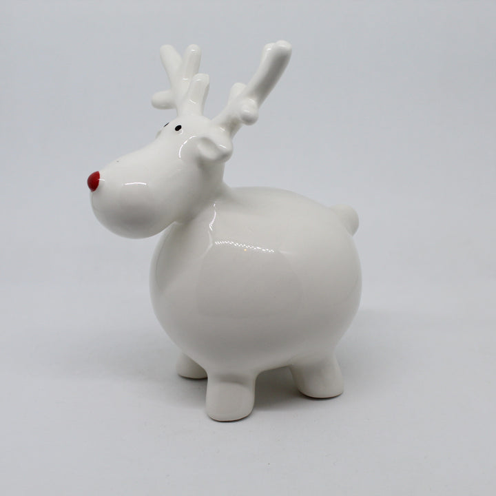 Round Reindeer With Red Nose