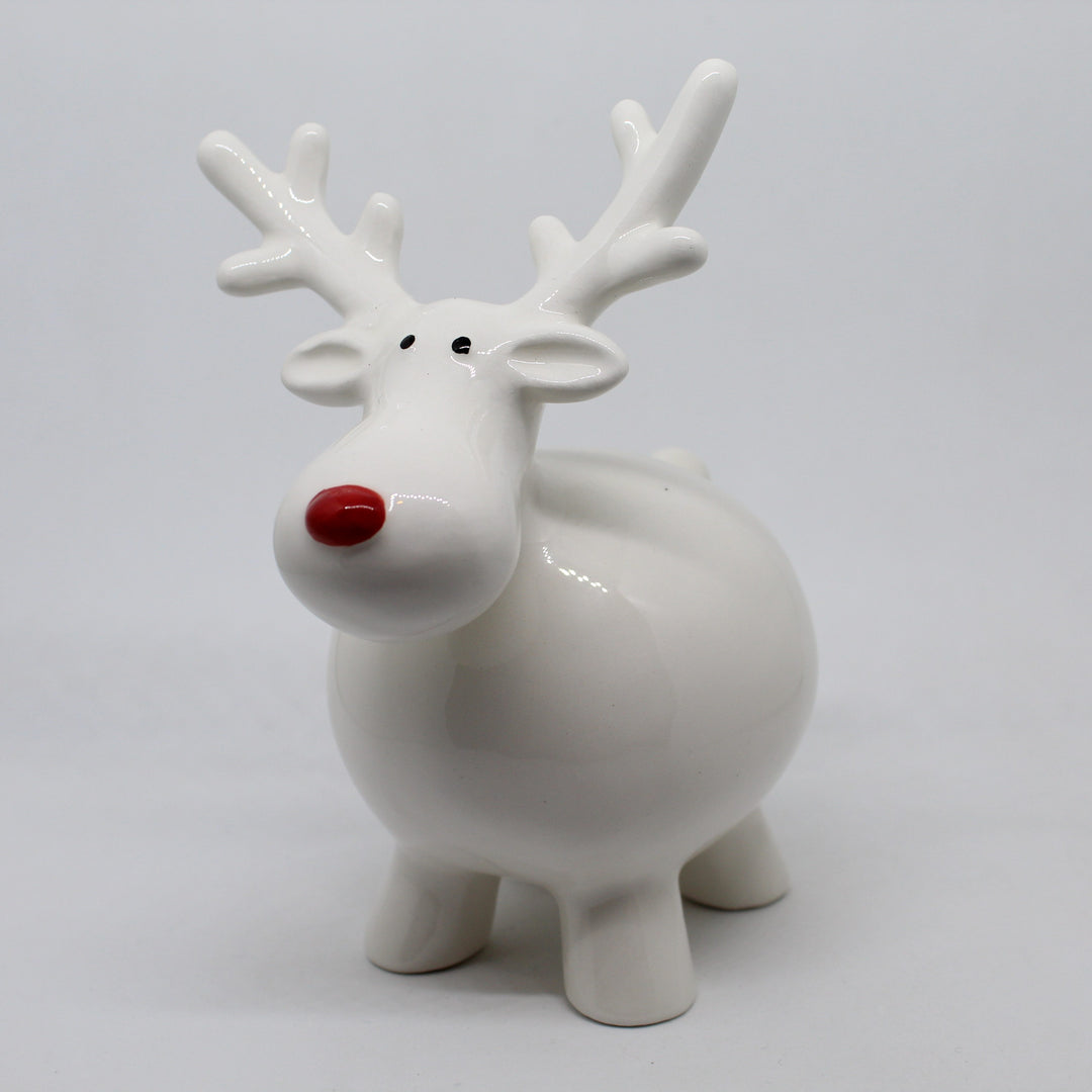 Round Reindeer With Red Nose