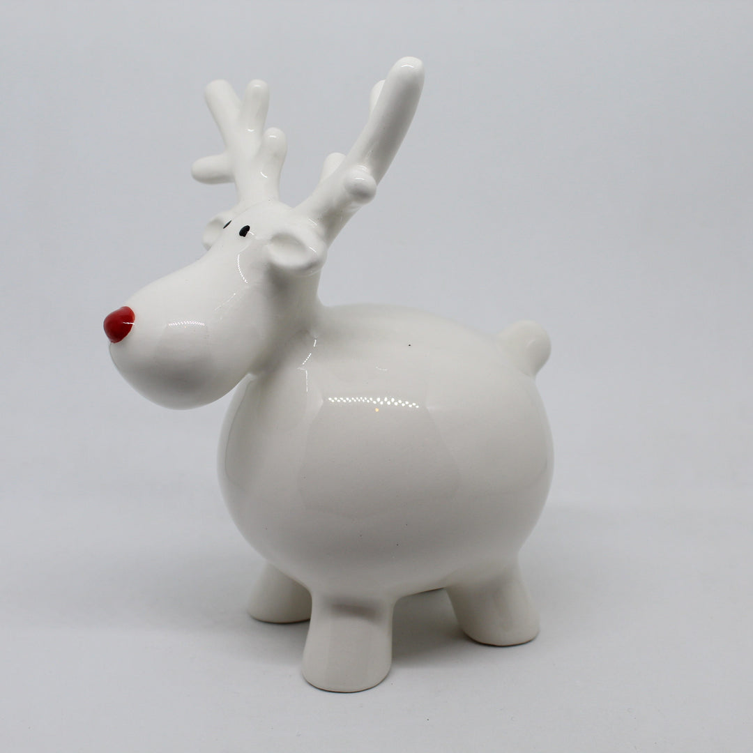 Round Reindeer With Red Nose