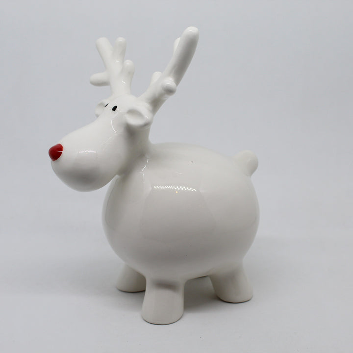 Round Reindeer With Red Nose