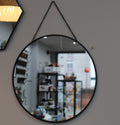 Black Round Metal Mirror