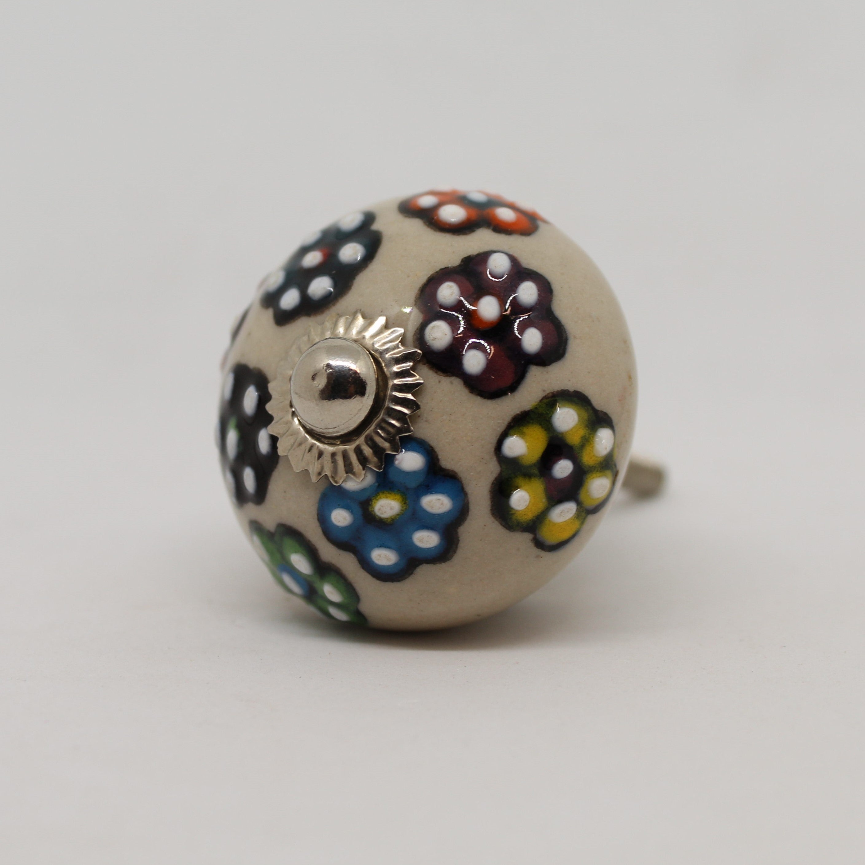 Cream with Multi Flowers Knob