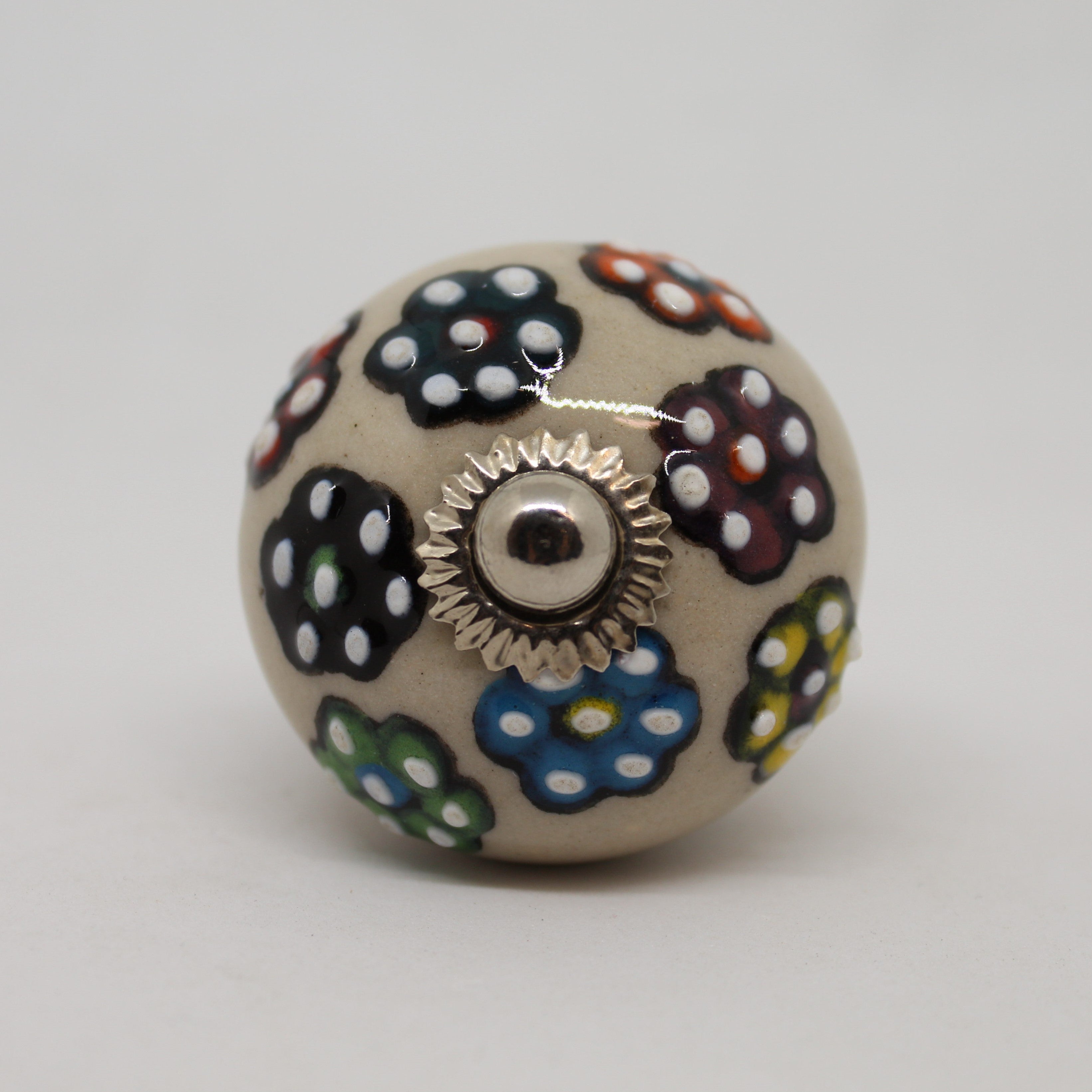 Cream with Multi Flowers Knob