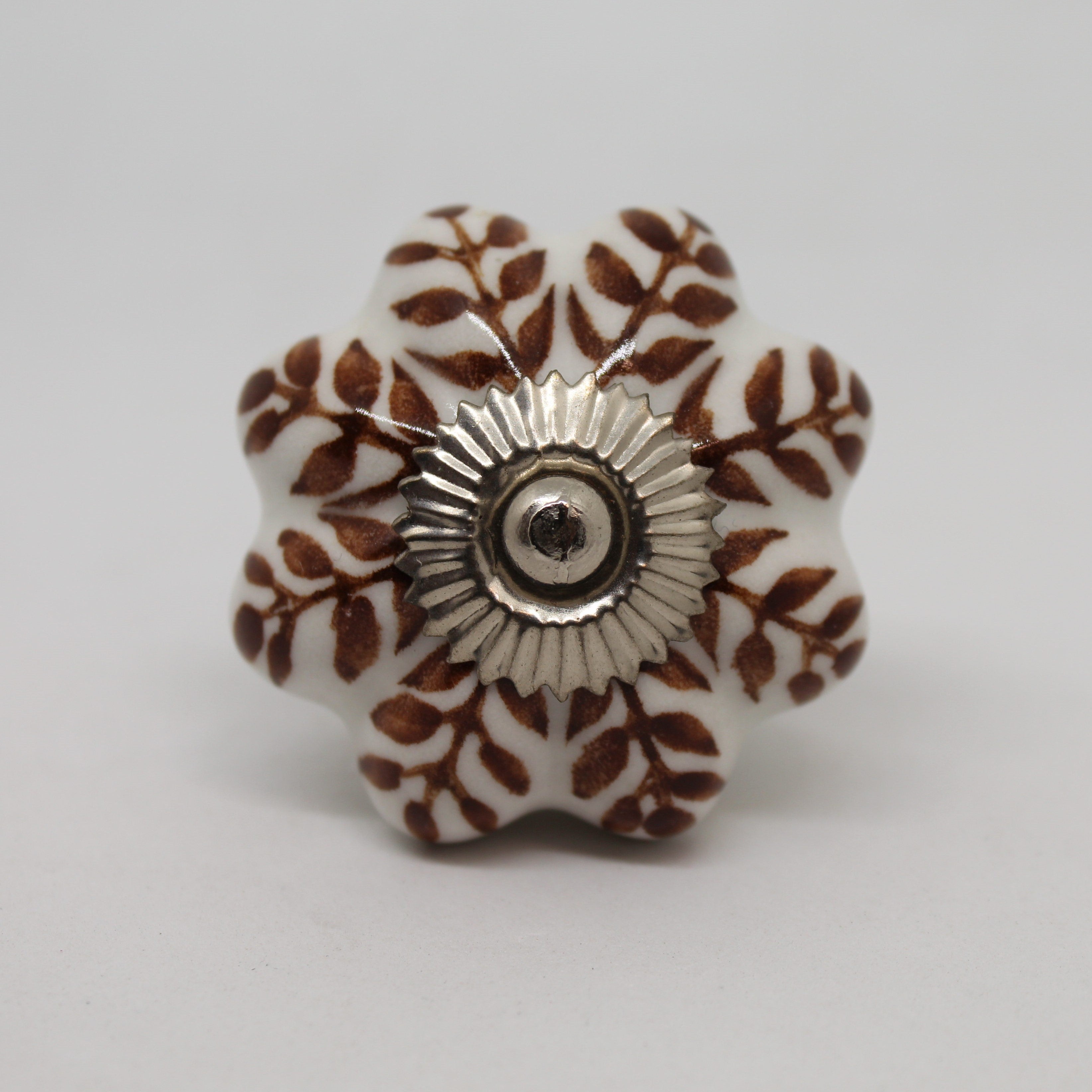 Brown Flower Pattern Knob