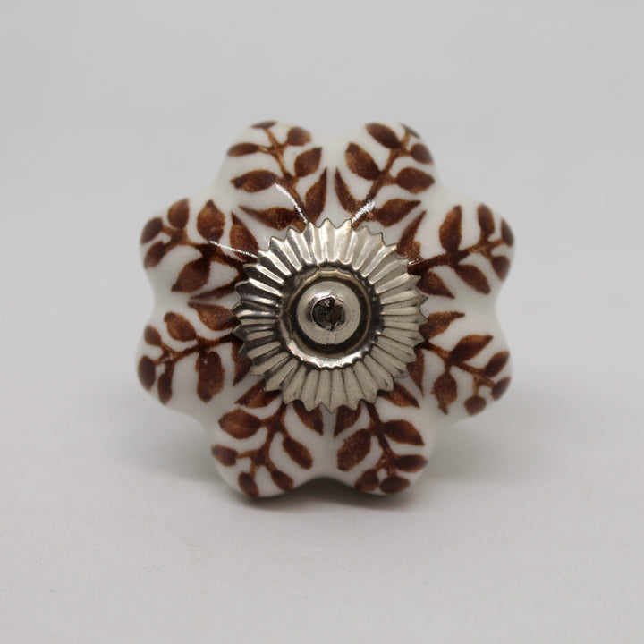 Brown Flower Pattern Knob