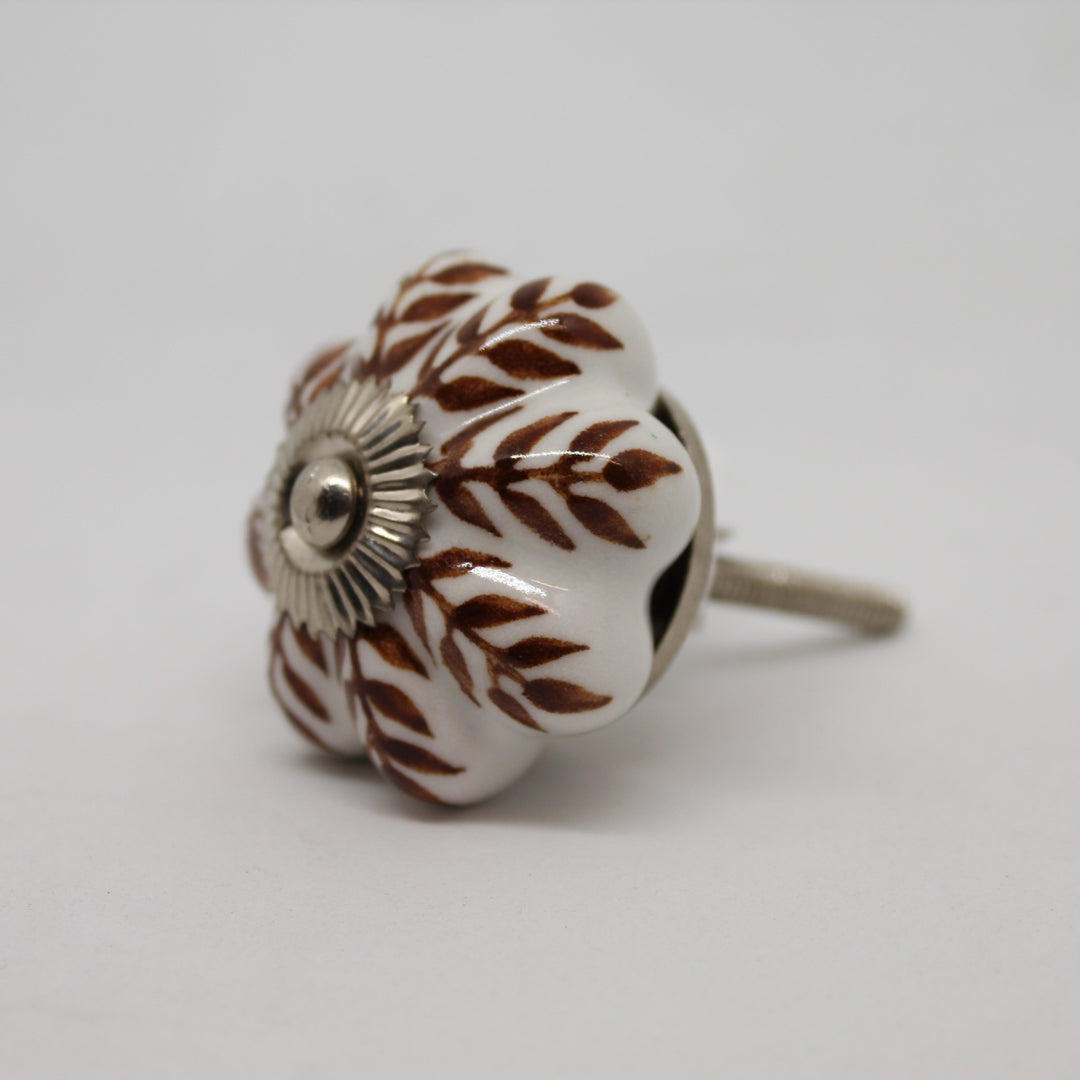 Brown Flower Pattern Knob