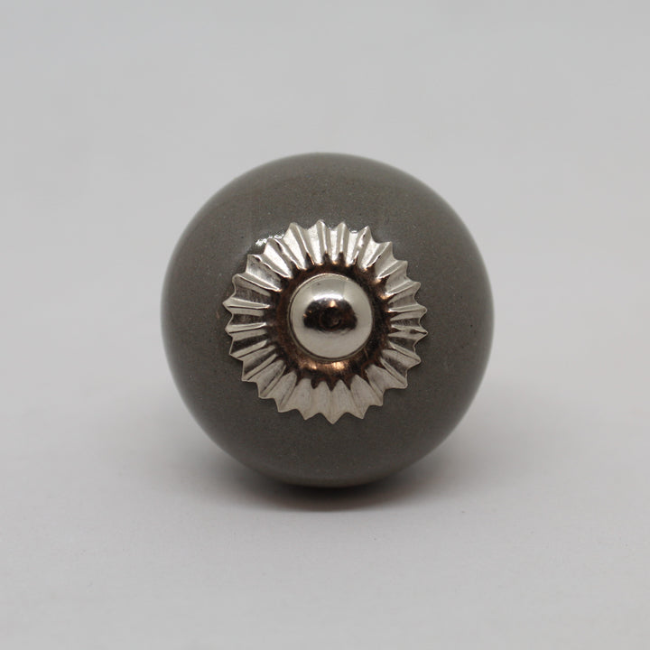 Ceramic Grey Round Knob