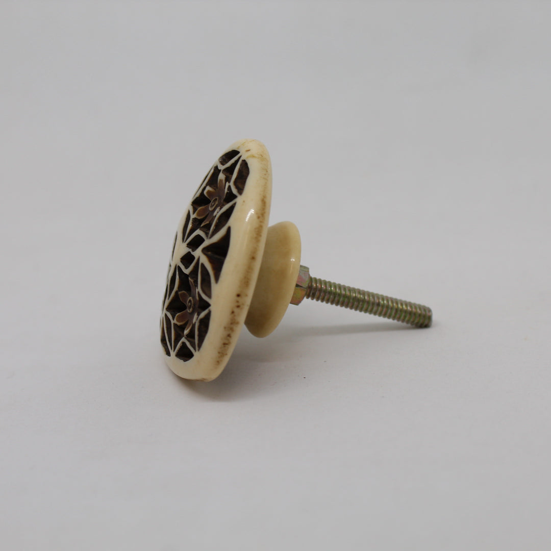 French Ivory Heart Drawer Pull