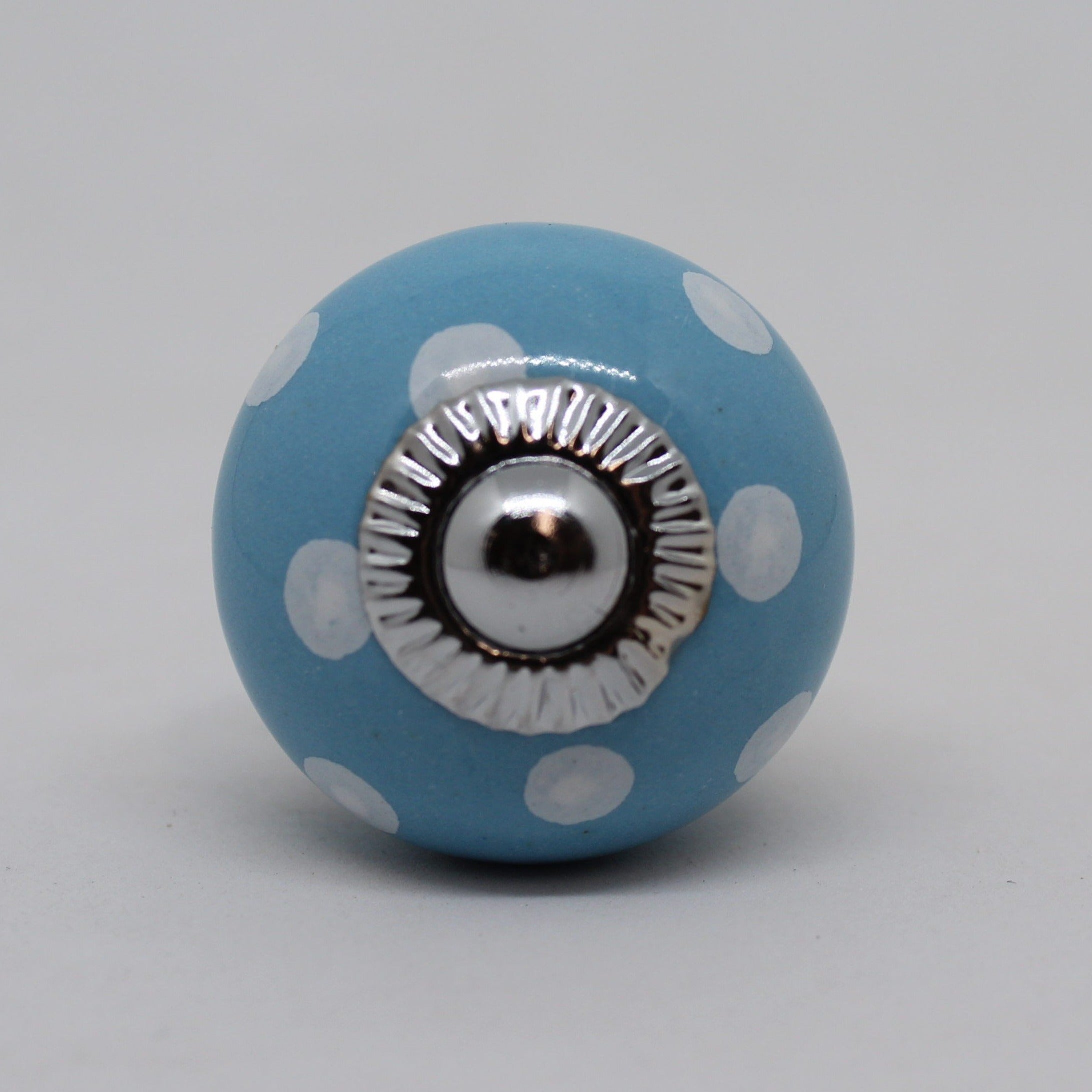 30mm Light Blue Polka Knob