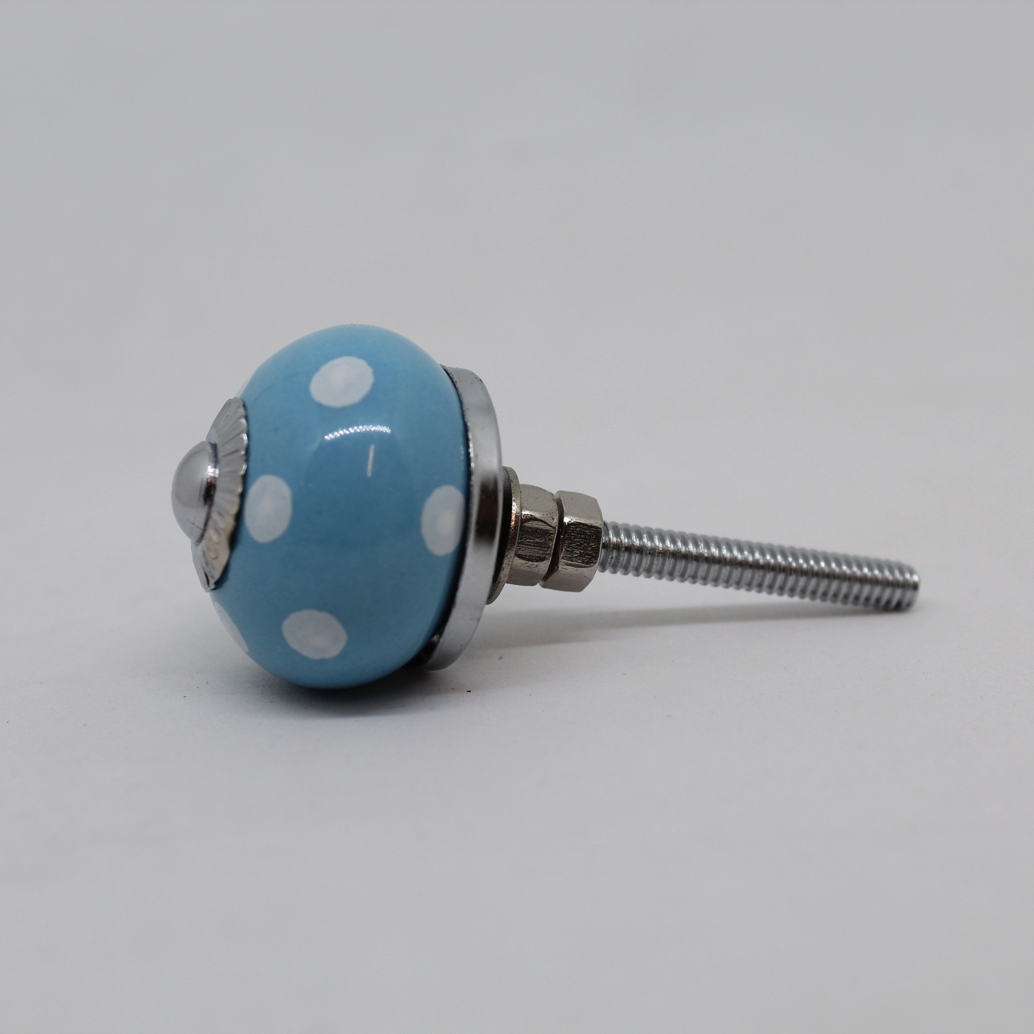 30mm Light Blue Polka Knob