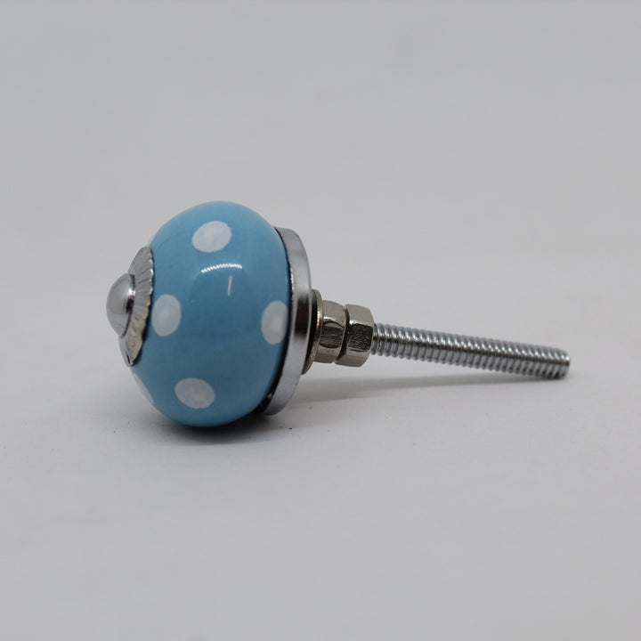 30mm Light Blue Polka Knob