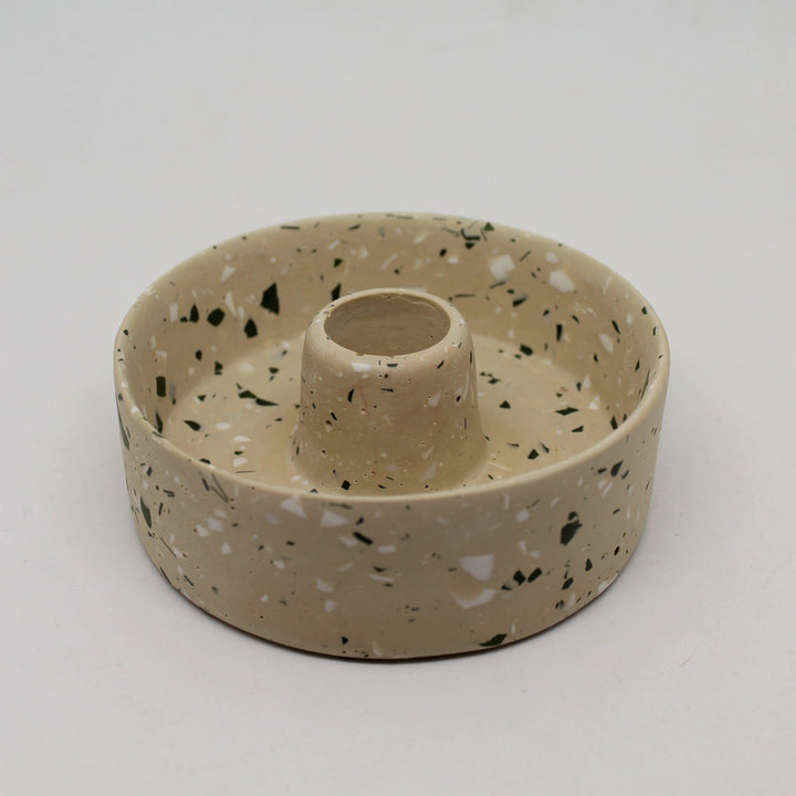 Putty Terrazzo Basin Candle Holder