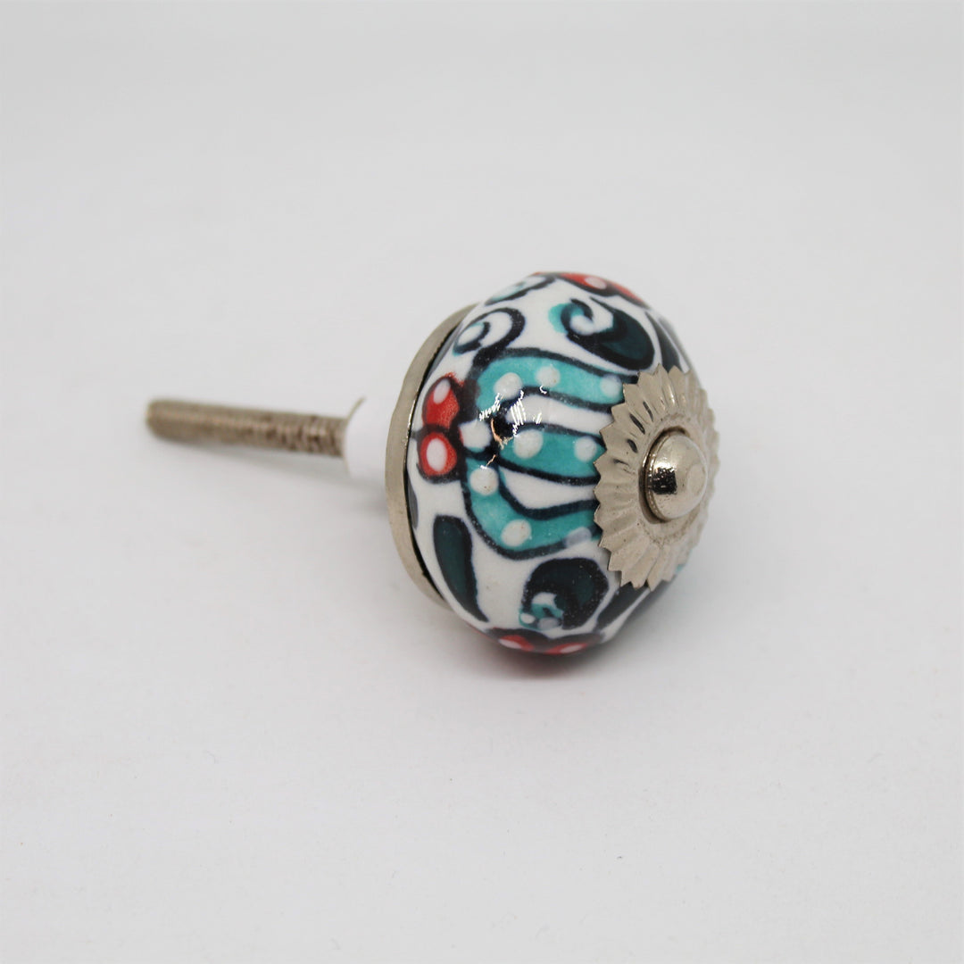 Blue and Red Artisan Knob