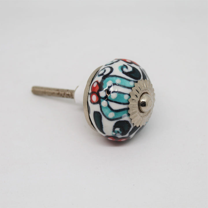 Blue and Red Artisan Knob