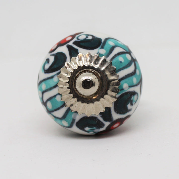 Blue and Red Artisan Knob