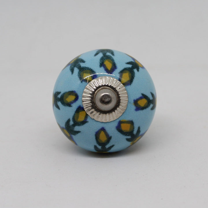 Blue with Yellow Flowers Knob