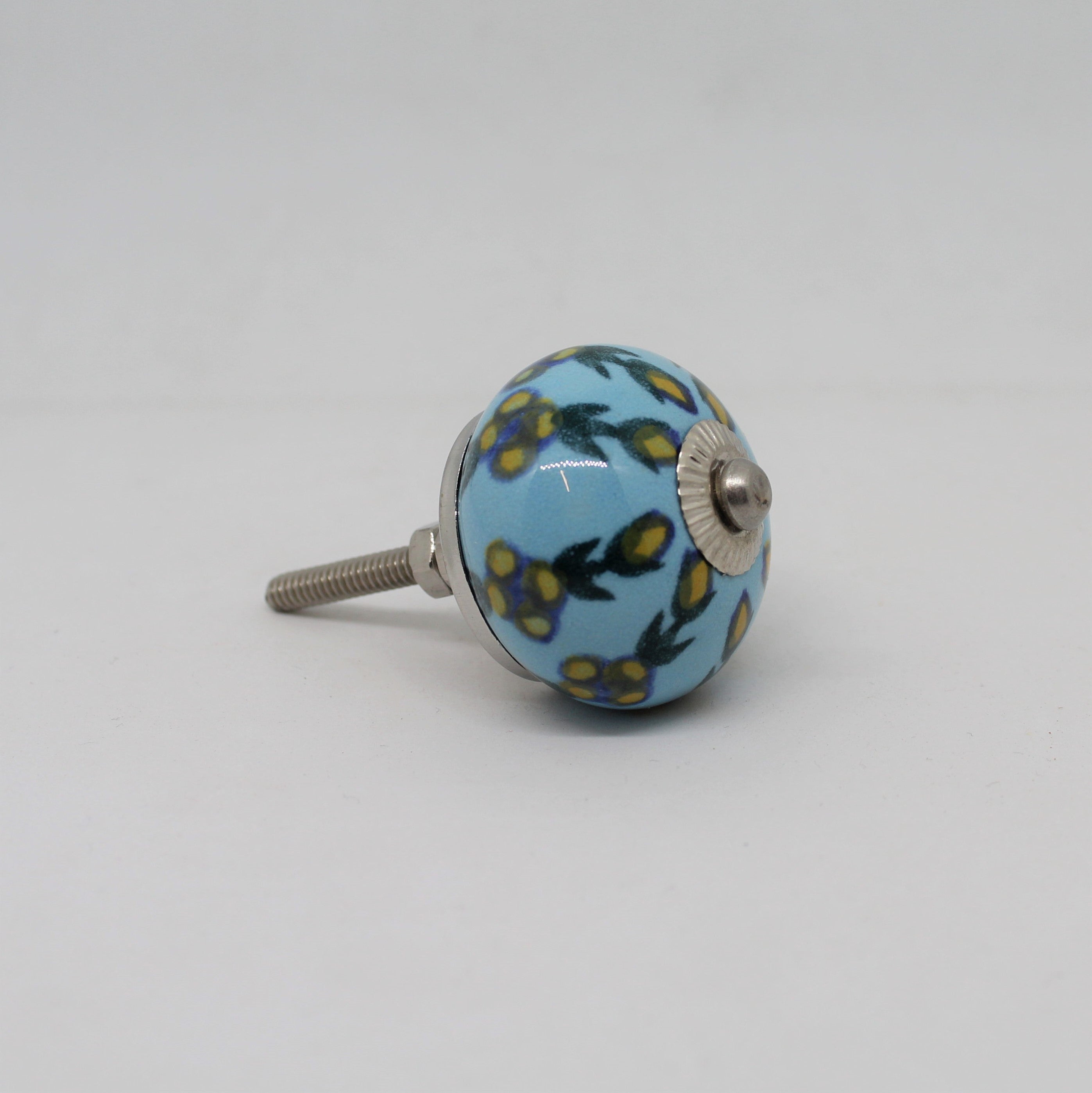 Blue with Yellow Flowers Knob