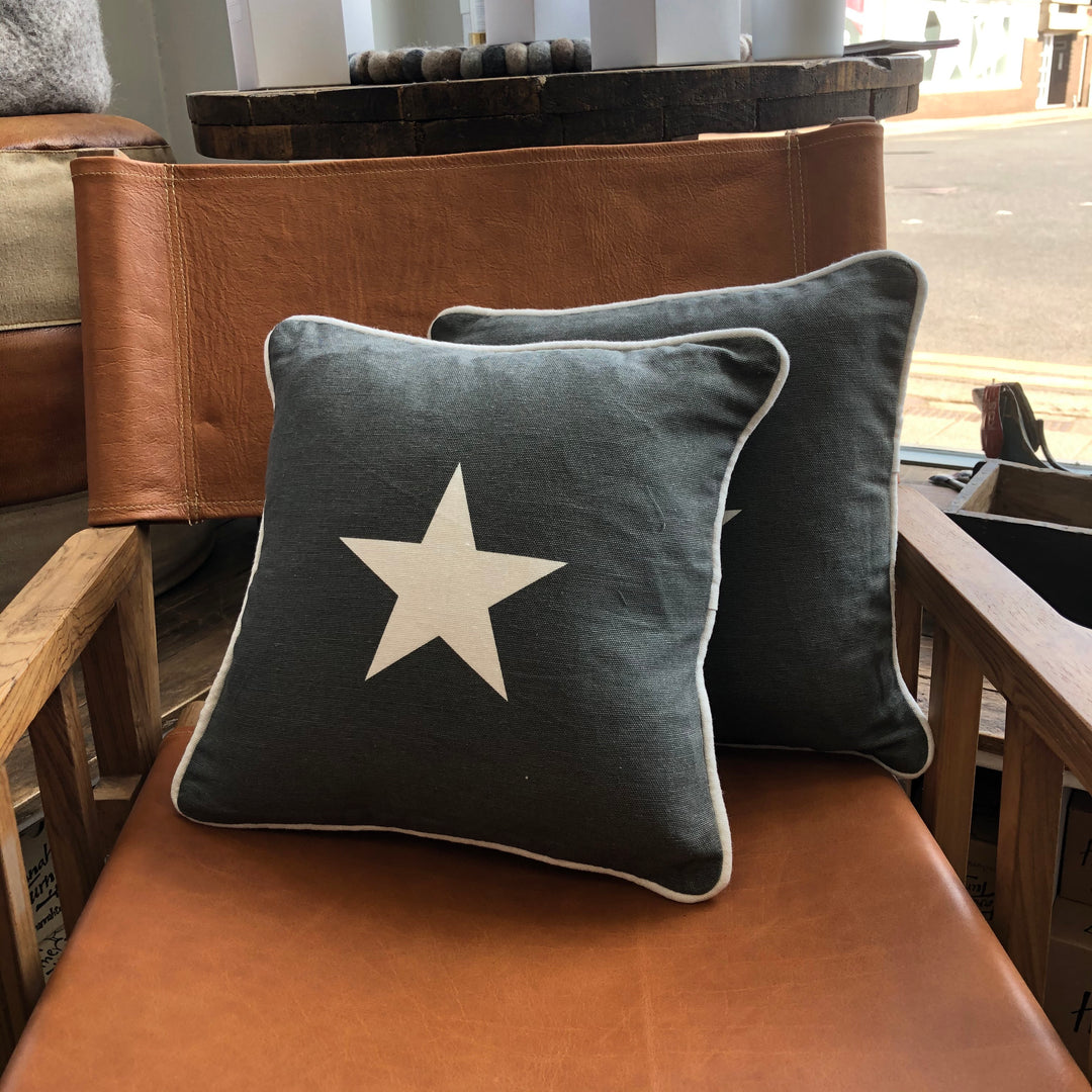 Dark Grey Star Cushion