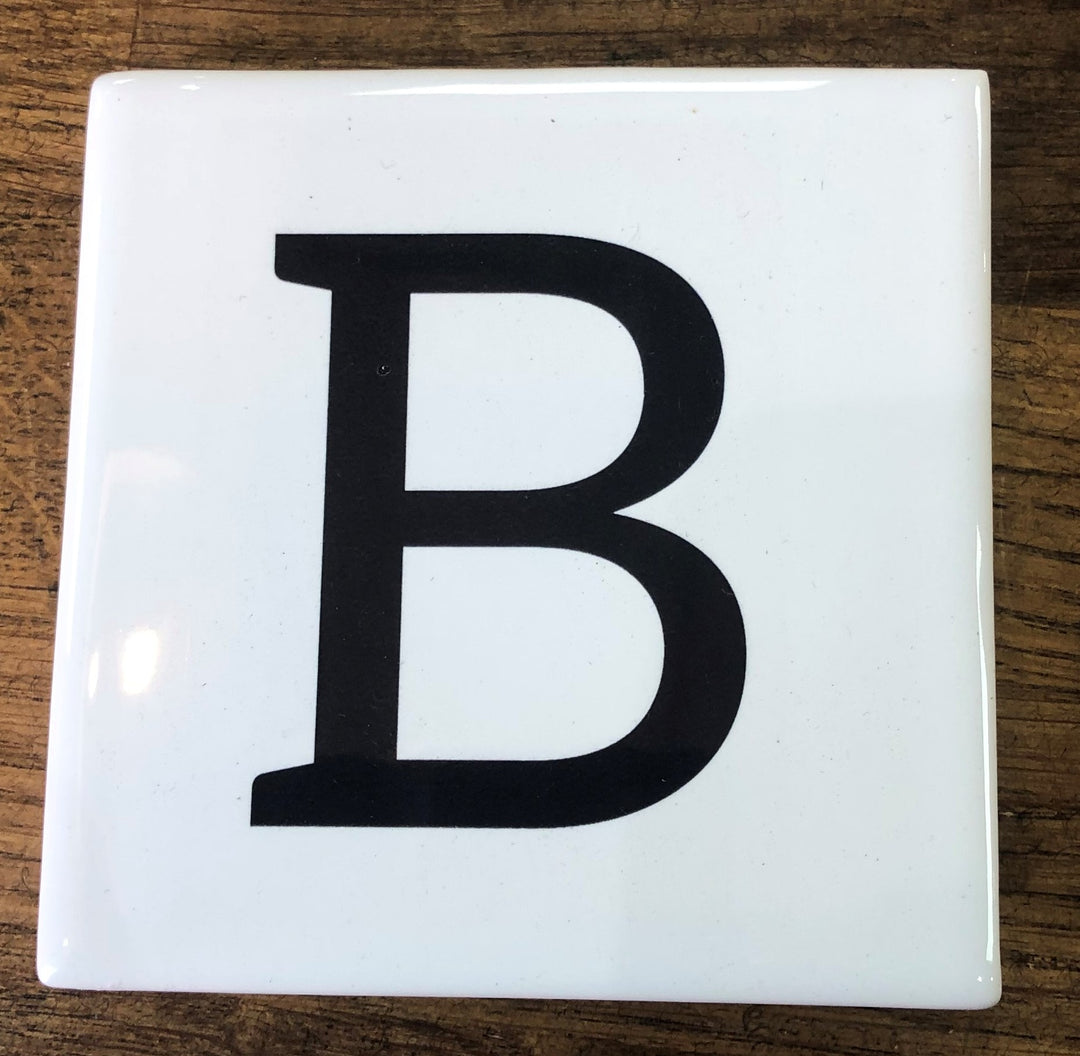Letter B Ceramic Coaster