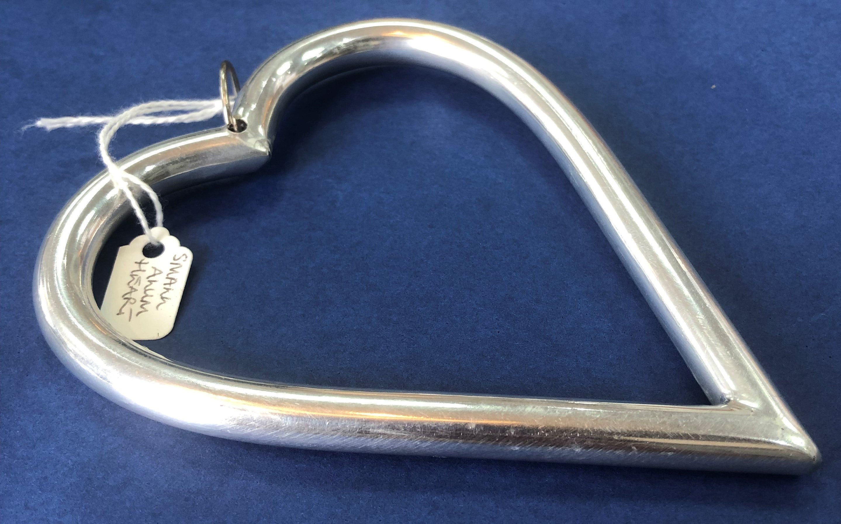 Silver Metal Hanging Hearts