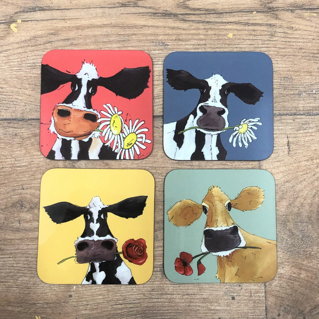 Flower Cow - Set of 4 Coasters