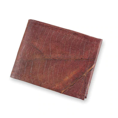 Teak Vegan Leaf Leather Men's Wallet
